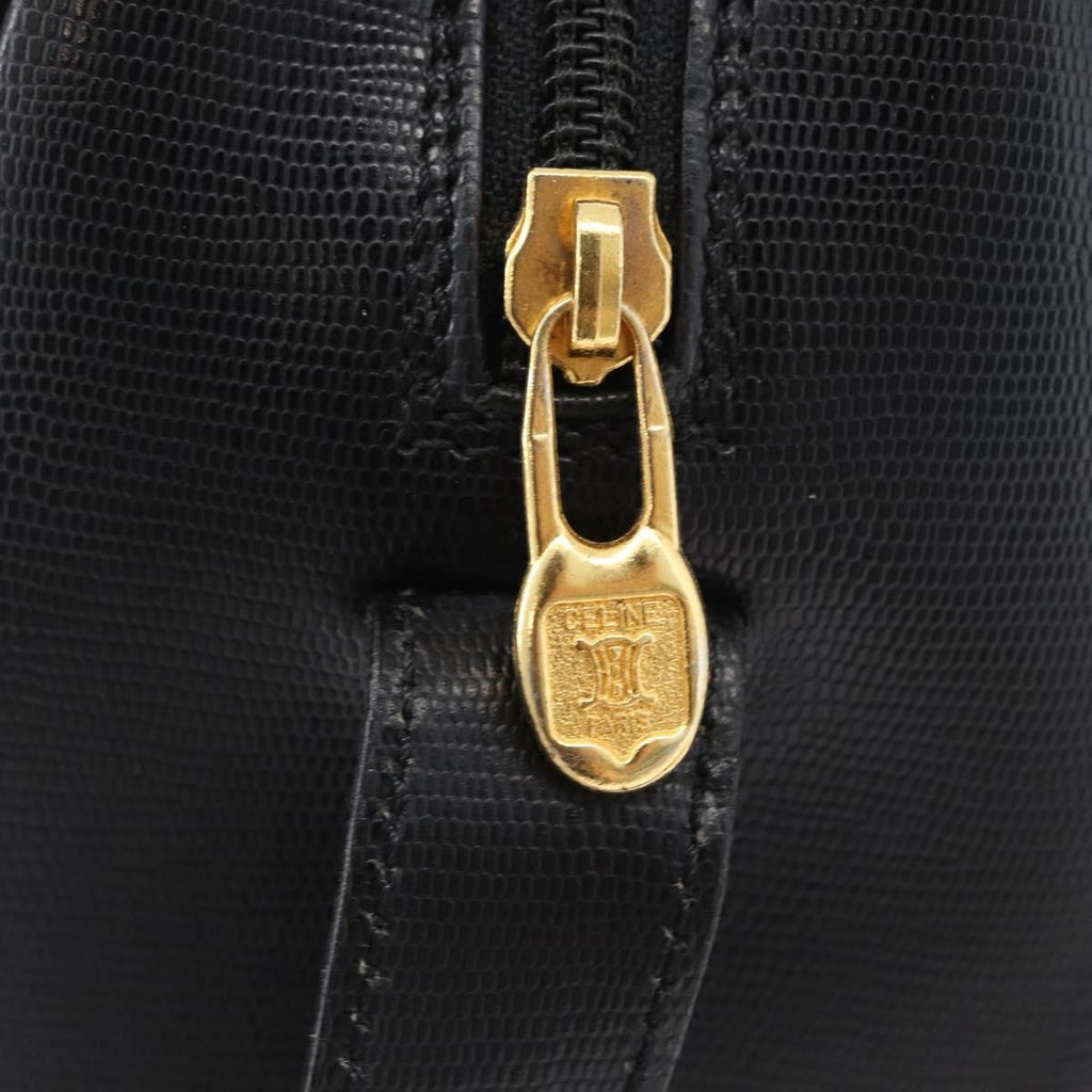 Celine Circle Logo Shoulder Bag Leather Black Leather Shoulder Bag Bag
