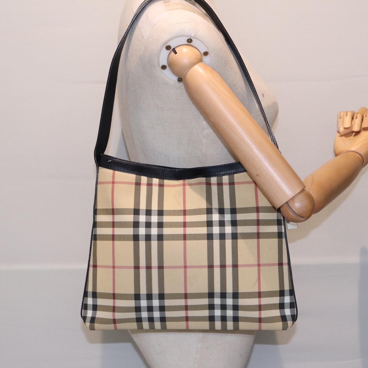 Burberry Nova Check Shoulder Bag Canvas And Leather Beige Canvas Shoulder Bag