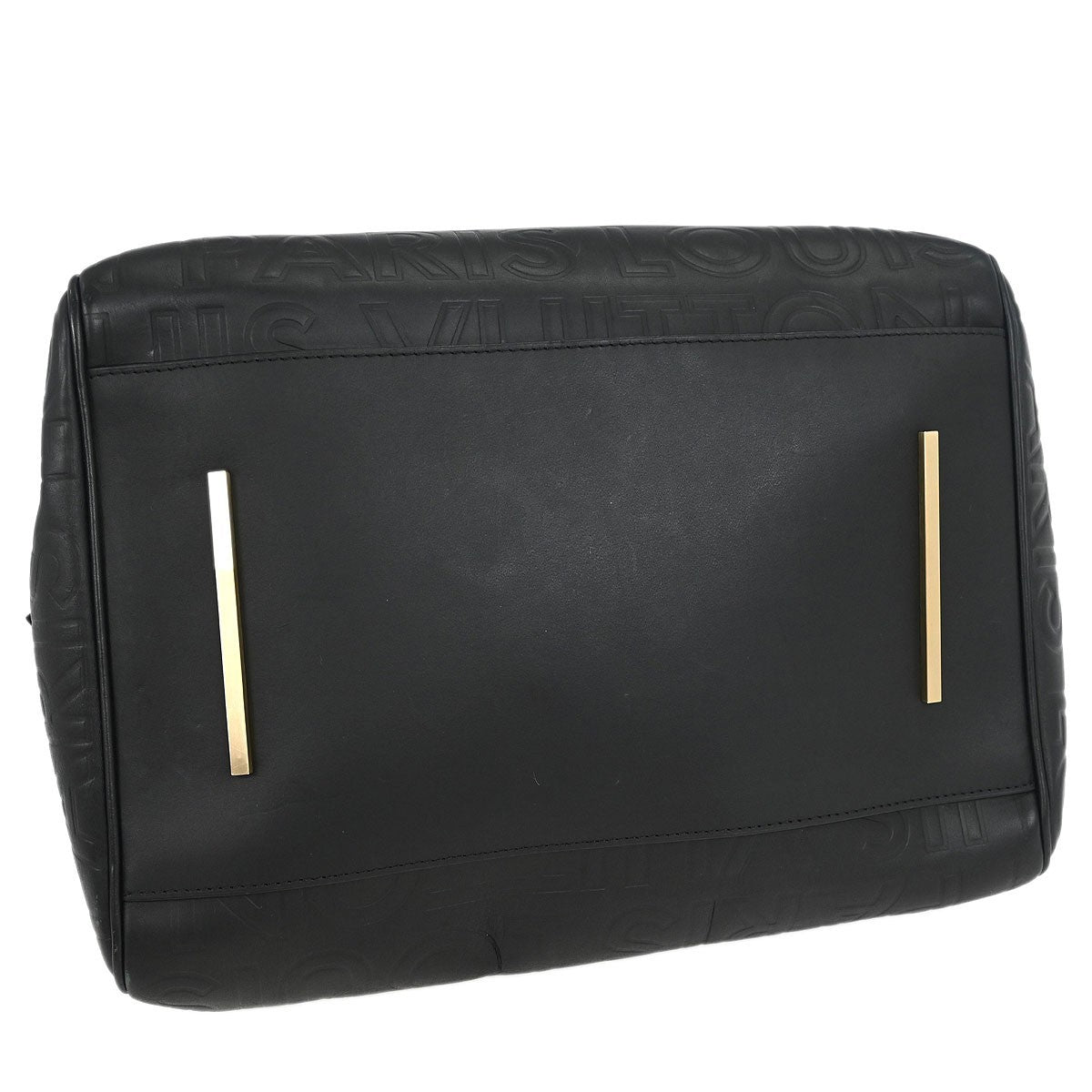 Louis Vuitton Paris Speedy Cube Bag Embossed Leather Black Leather Handbag