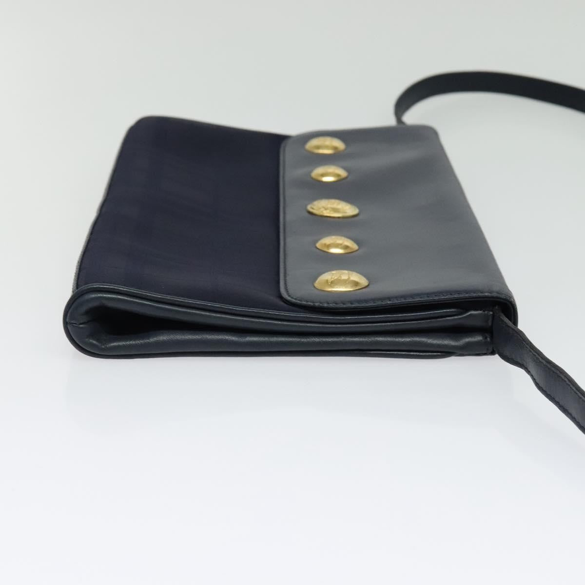Burberry Flap Shoulder Bag Canvas Navy Canvas Shoulder Bag