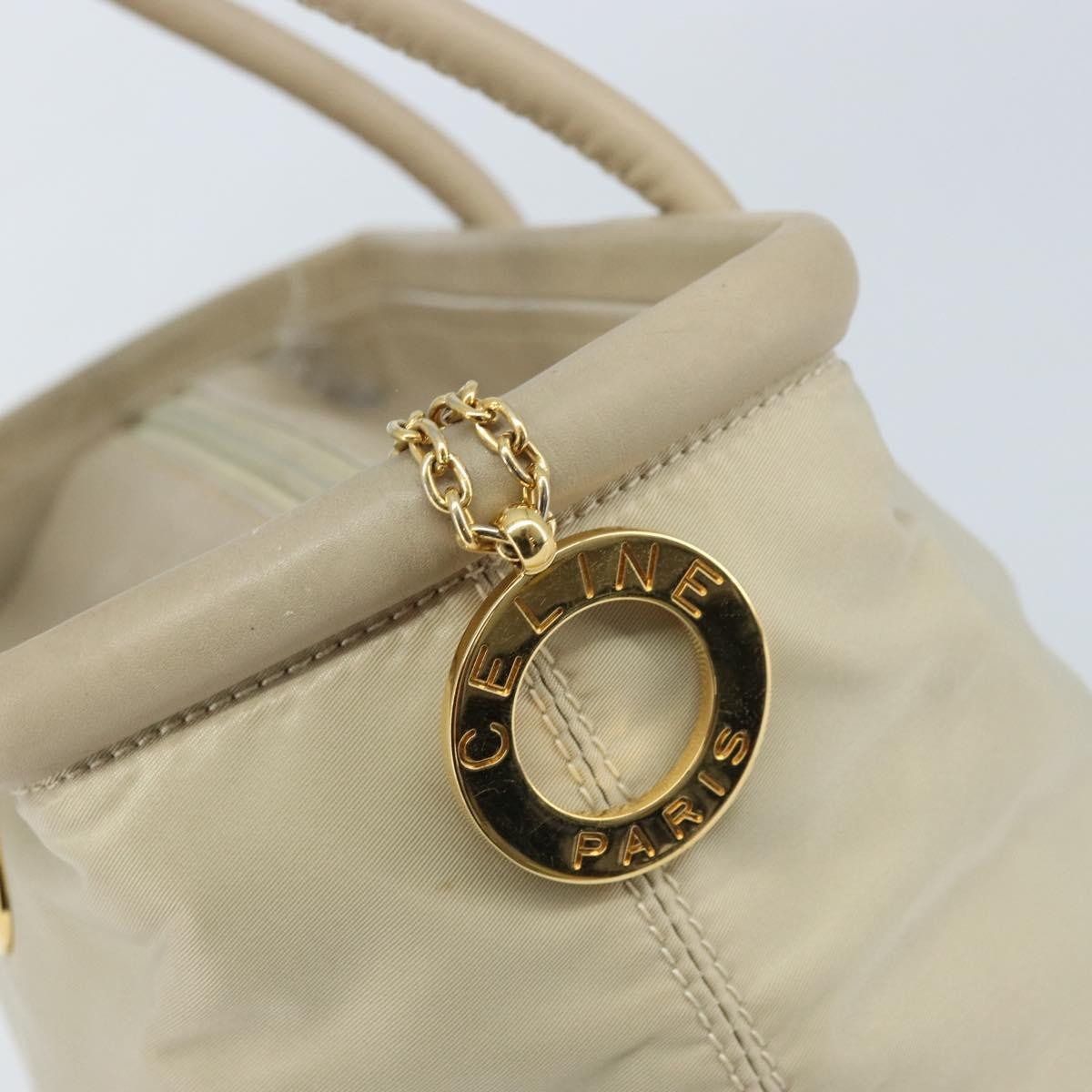 Celine Handbag Nylon Beige Nylon Handbag