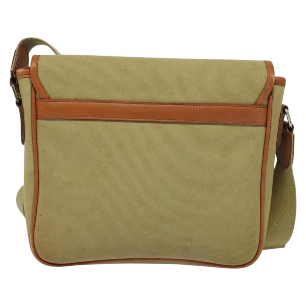 Burberry Front Pocket Messenger Bag Canvas Beige Canvas Shoulder Bag