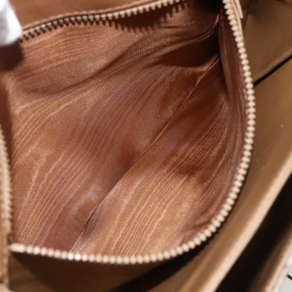 Celine Vintage Macadam Shoulder Bag Canvas And Leather Beige Canvas Shoulder Bag Bag