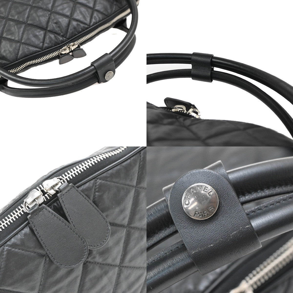 Chanel Horizontal Sport Weekender Bag Quilted Coated Canvas Black Nylon Travel Bag Bag