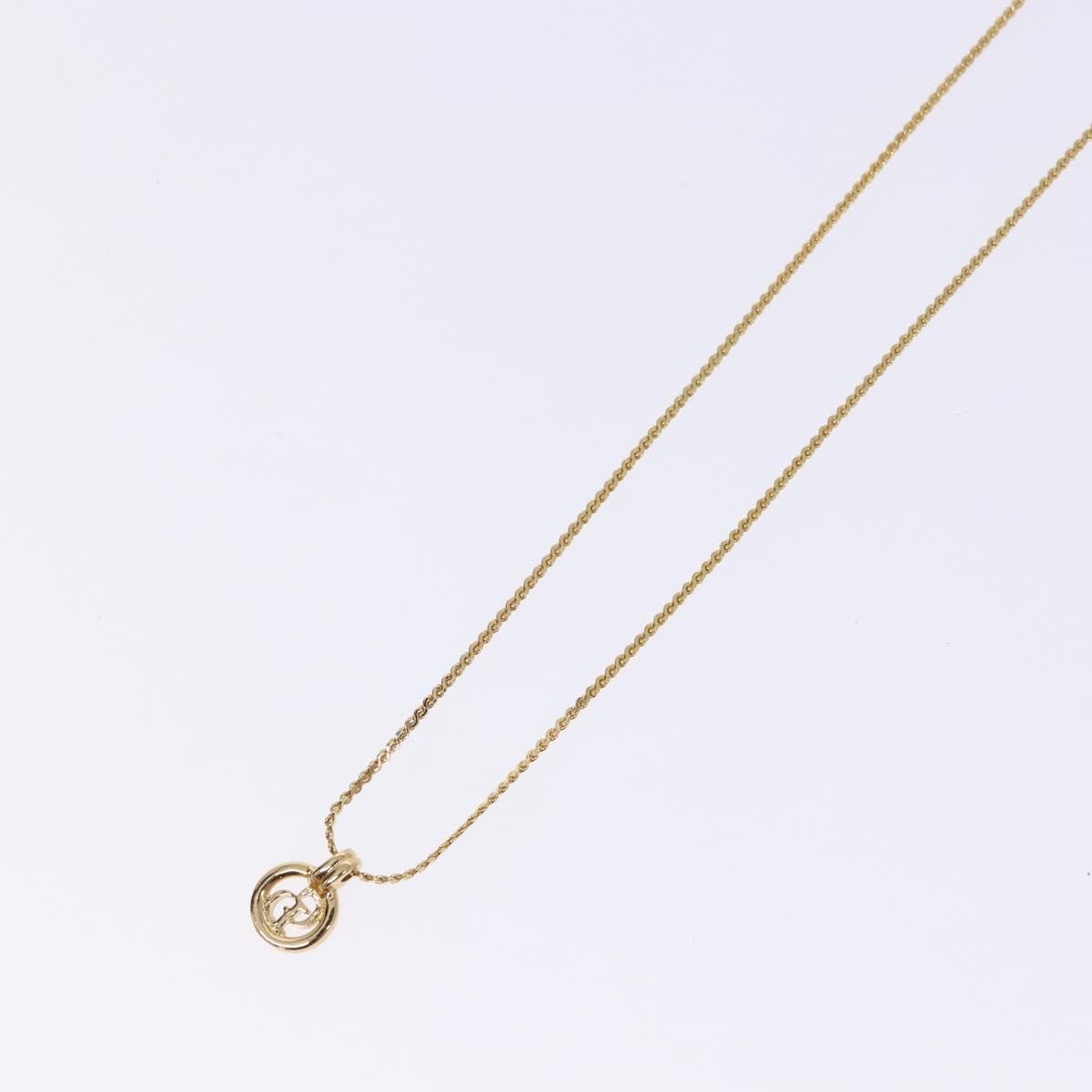 Christian Dior Cd Round Pendant Necklace Metal Gold Metal Necklace Jewelry (Pre-Owned)