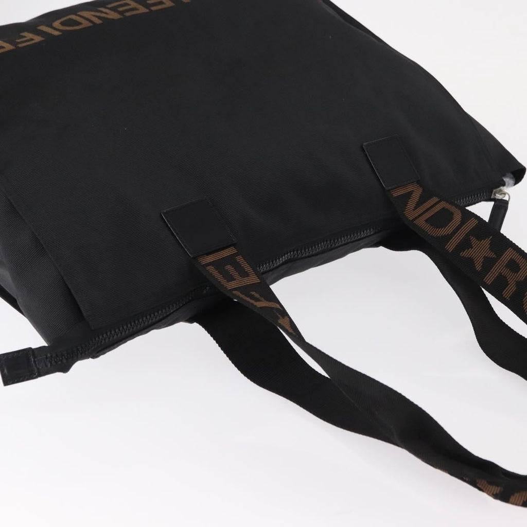 Fendi Vintage Convertible Logo Weekender Nylon Black Nylon Tote Bag Bag