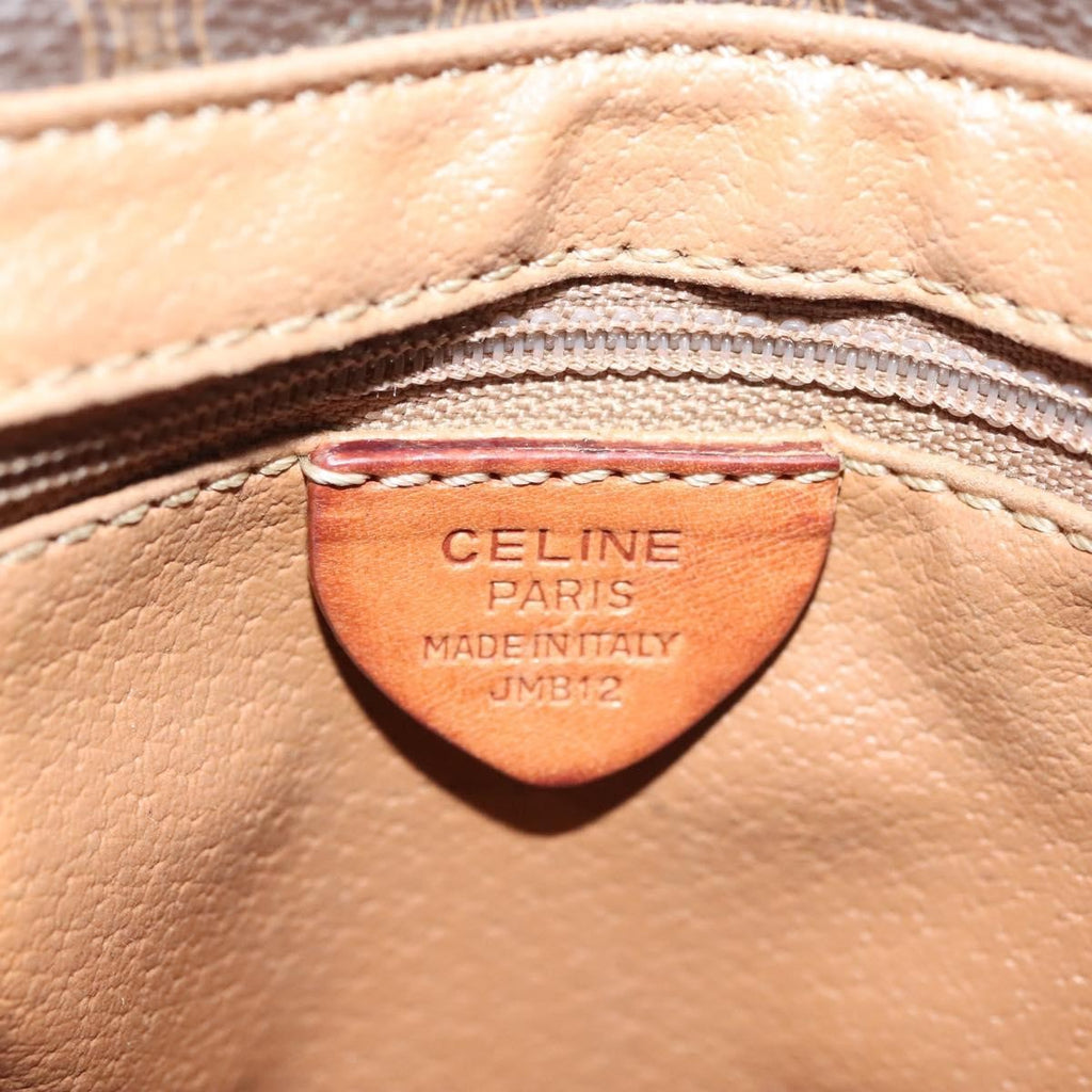 Celine Triomphe Vintage Handbag Macadam Canvas Brown Canvas Bag