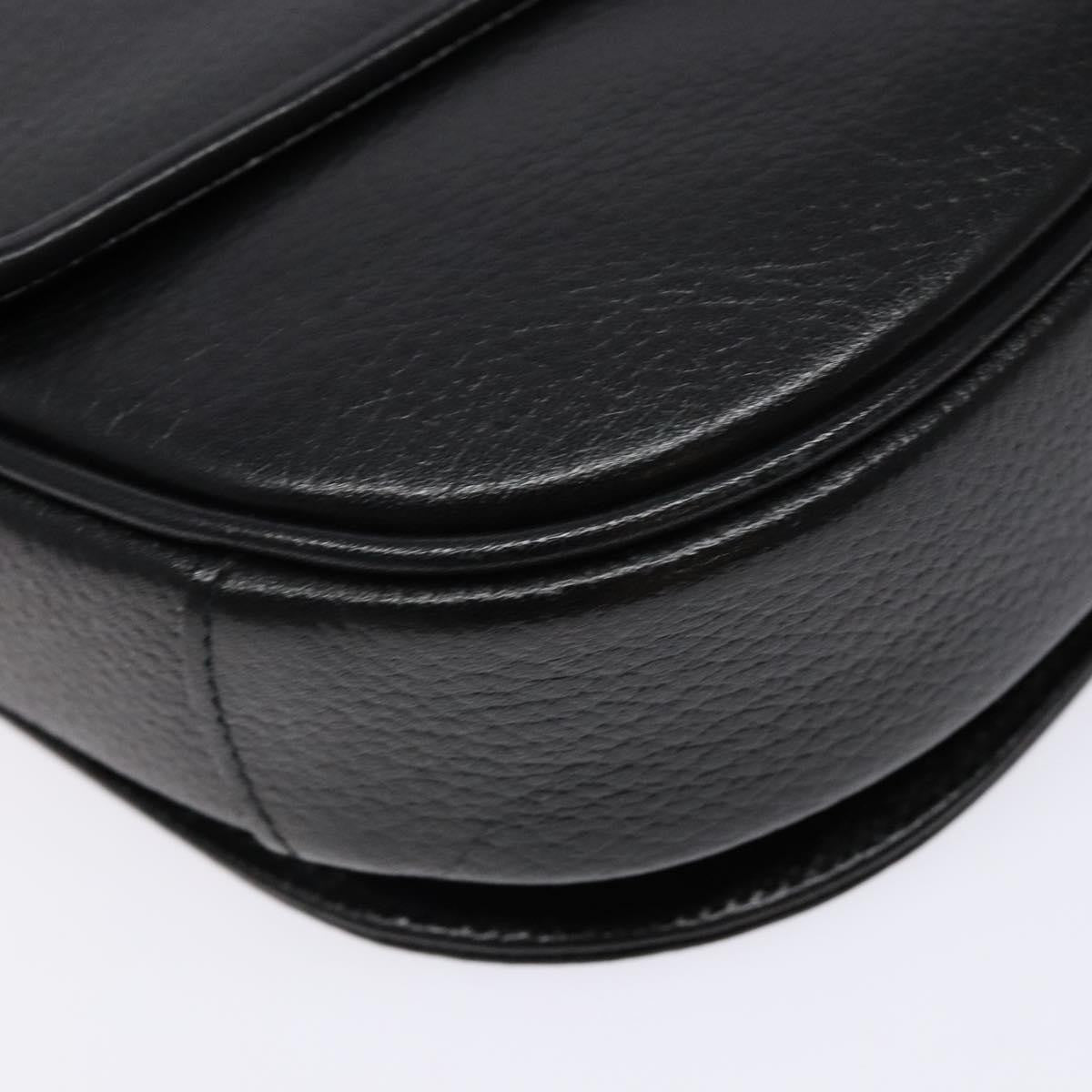 Burberry Flap Shoulder Bag Leather Black Leather Shoulder Bag