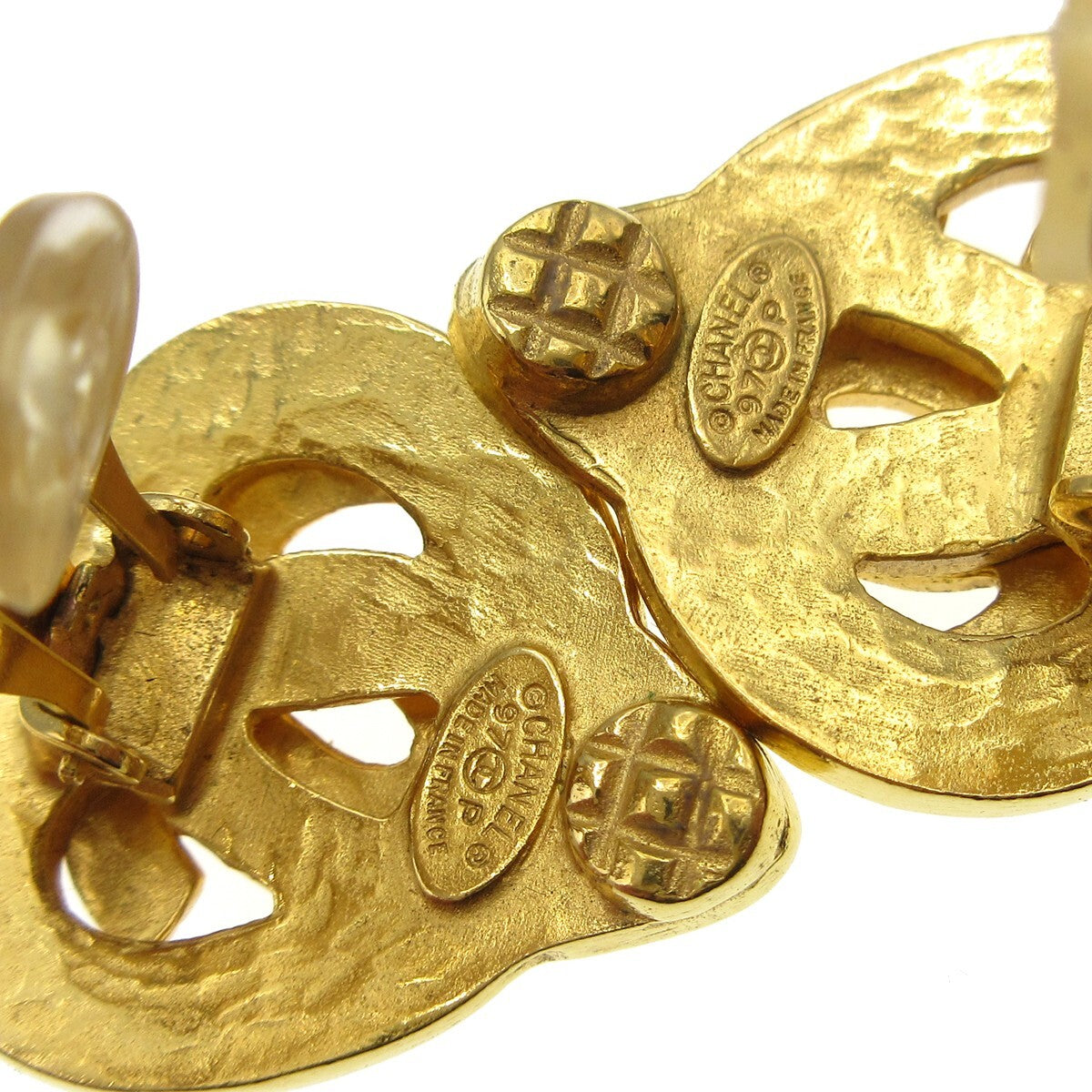 Chanel Cc Logo Heart Gold-Plated Gold Gold_Plated Earrings Jewelry
