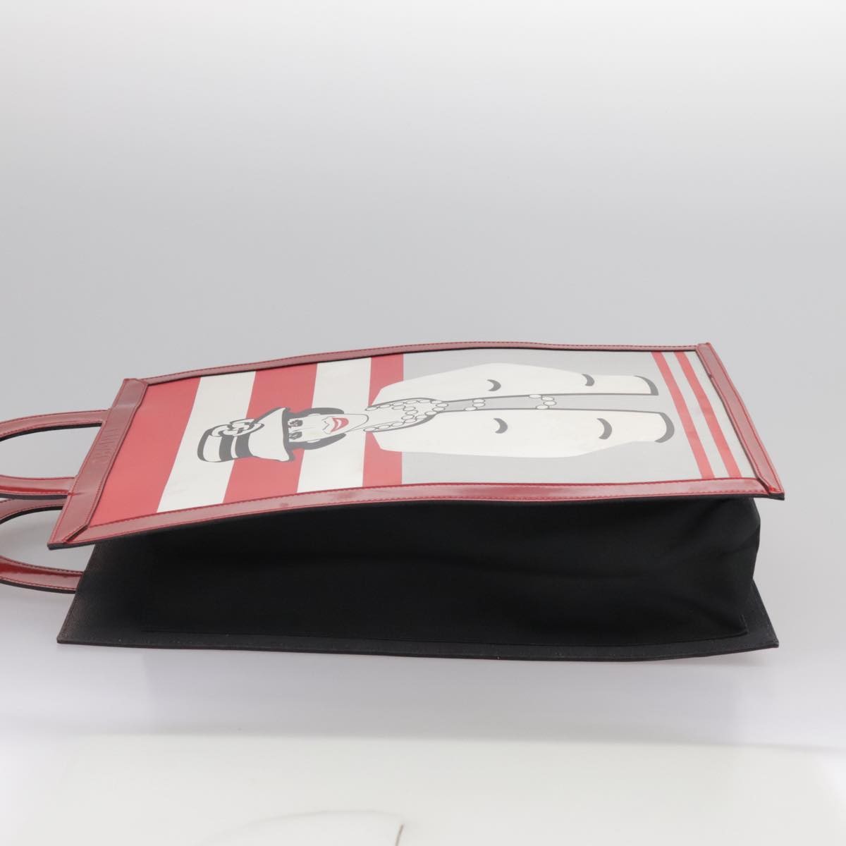Chanel Vintage Portrait Tote Printed Leather And Quilted Patent Red Leather Tote Bag Bag