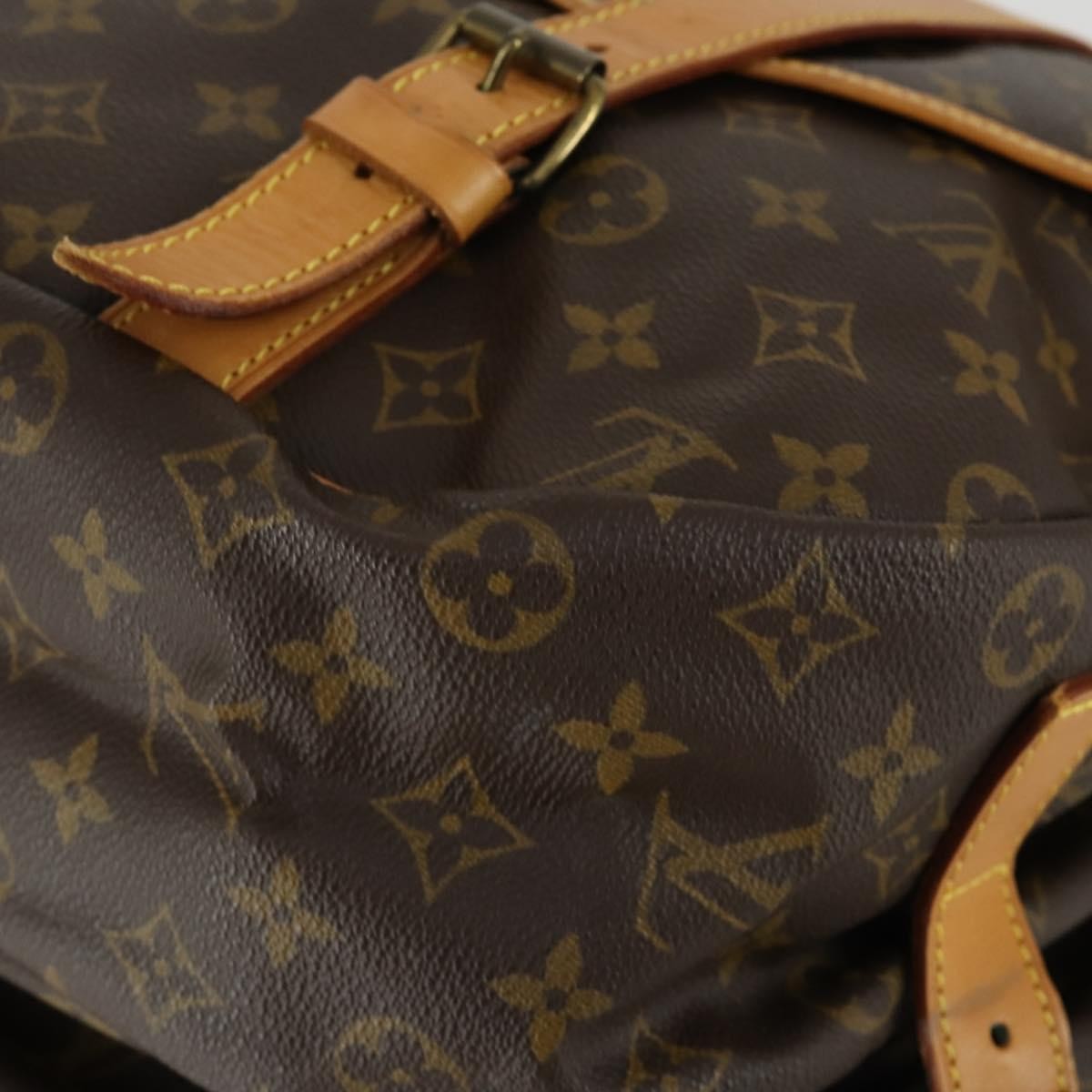 Louis Vuitton Saumur Handbag Monogram Canvas Brown Canvas Shoulder Bag