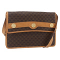 Celine Vintage Macadam Shoulder Bag Canvas And Leather Brown Canvas Shoulder Bag Bag