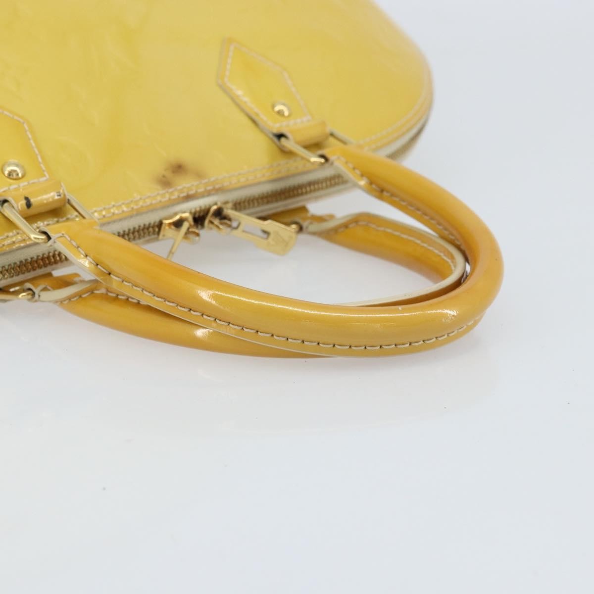 Louis Vuitton Alma Handbag Monogram Vernis Yellow Patent_Leather Handbag