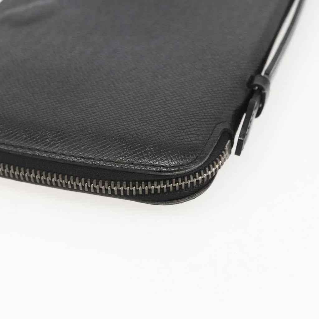 Louis Vuitton Atoll Organizer Wallet Taiga Leather Black Leather Clutche & Pouche Bag