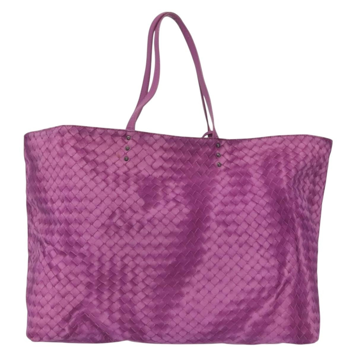 Bottega Veneta Intrecciolusion Tote Printed Nylon Purple Nylon Tote Bag Bag