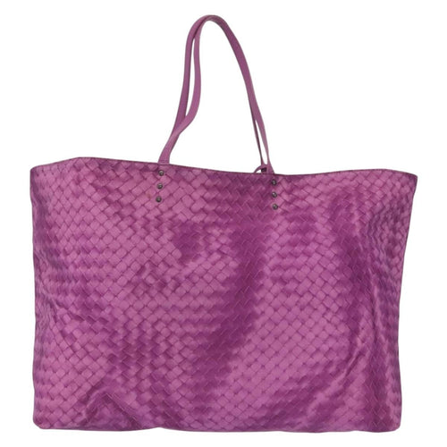 Bottega Veneta Intrecciolusion Tote Printed Nylon Purple Nylon Tote Bag Bag