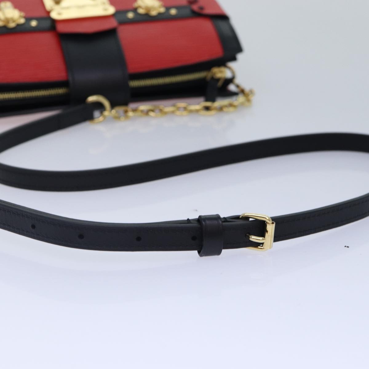 Louis Vuitton Trunk Clutch Epi Leather Red Leather Shoulder Bag