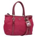 Prada Convertible Belted Hobo Tessuto With Leather Pink Nylon Tote Bag Bag