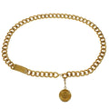 Chanel Vintage Medallion Chain Belt Metal Gold Gold_Plated Belts Accessory