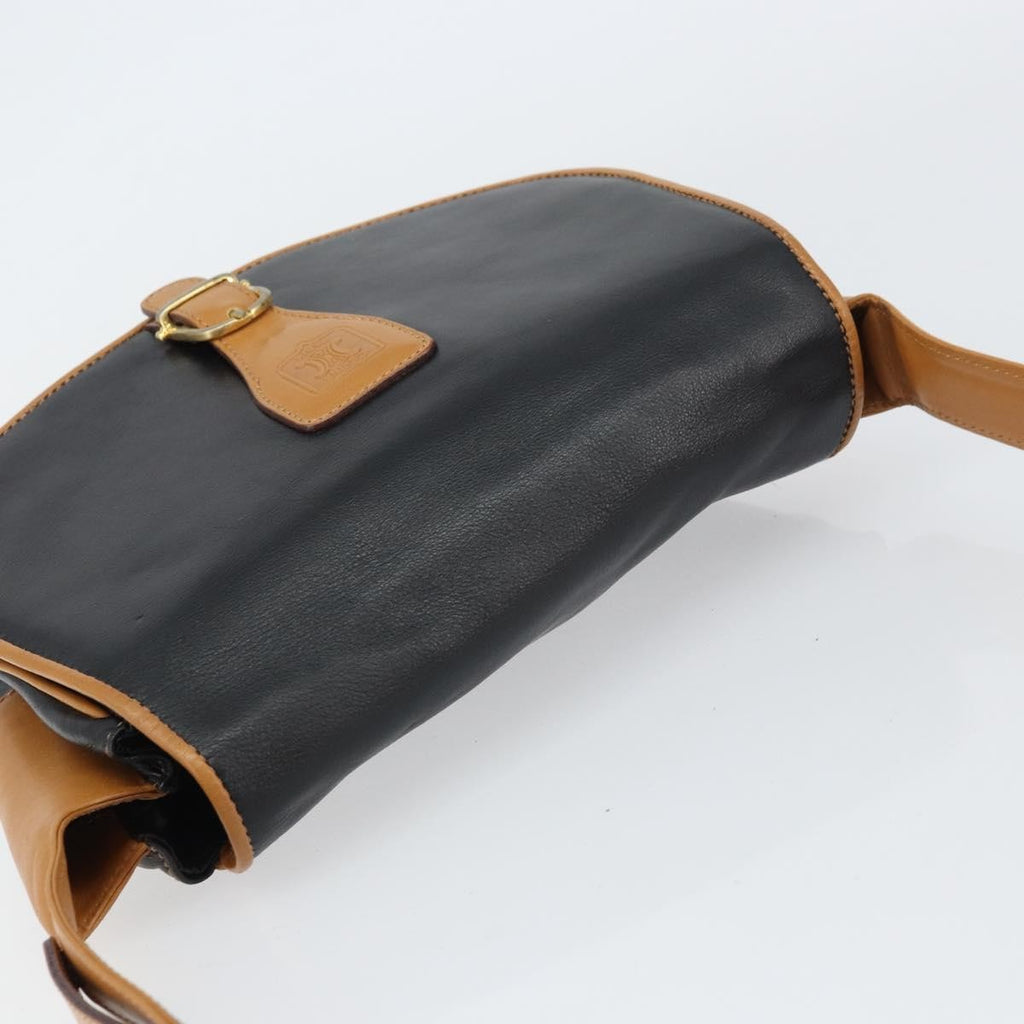 Celine Vintage Shoulder Bag Leather Black Leather Shoulder Bag Bag