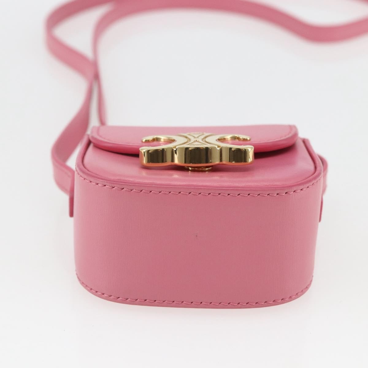 Celine Triomphe Shoulder Bag Smooth Calfskin Pink Leather Shoulder Bag Bag