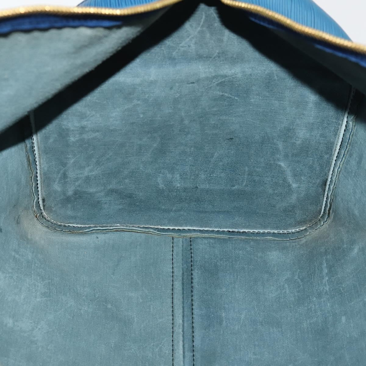 Louis Vuitton Keepall Bag Epi Leather Blue Leather Travel Bag