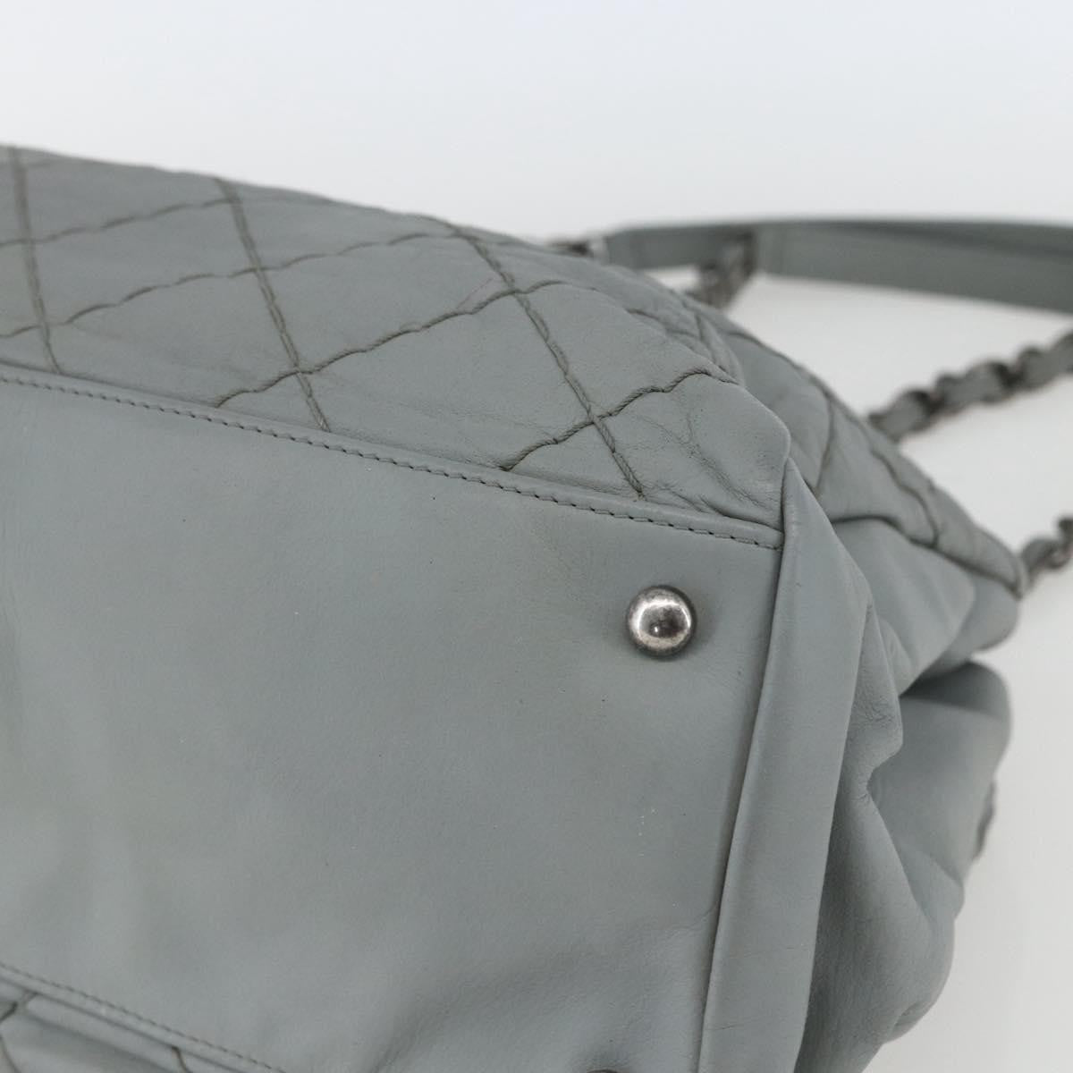 Chanel Just Mademoiselle Bag Quilted Leather Gray Leather Shoulder Bag Bag