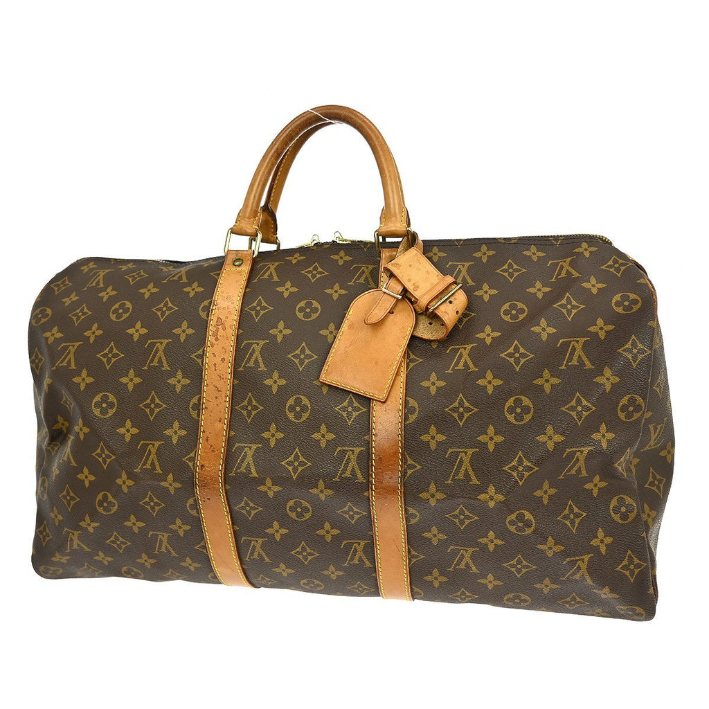 Louis Vuitton Keepall Bag Monogram Canvas Brown Canvas Travel Bag