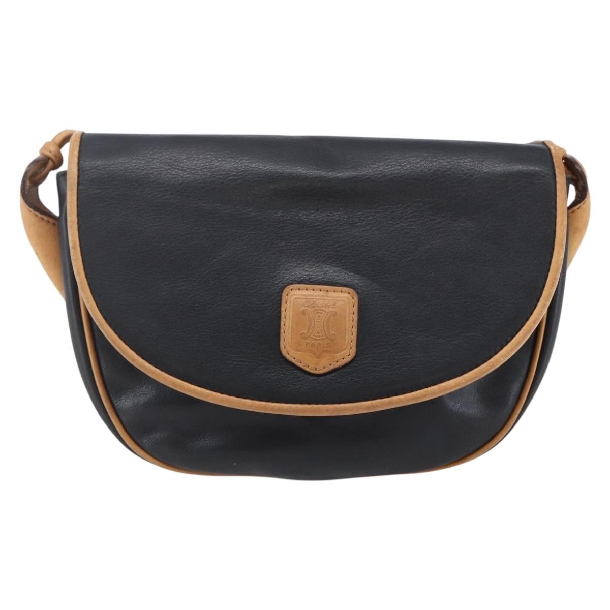 Celine Flap Shoulder Bag Leather Black Leather Shoulder Bag Bag