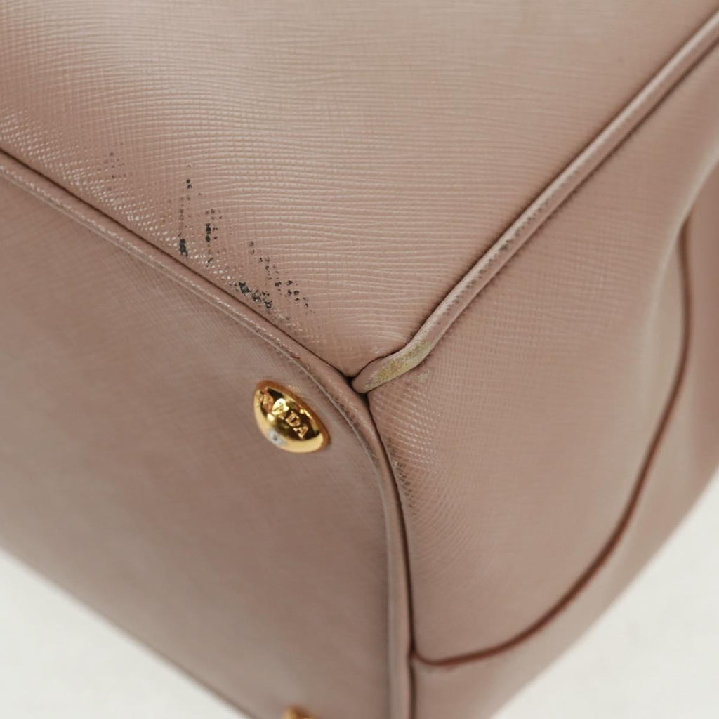 Prada Double Zip Lux Tote Saffiano Leather Pink Leather Tote Bag Bag