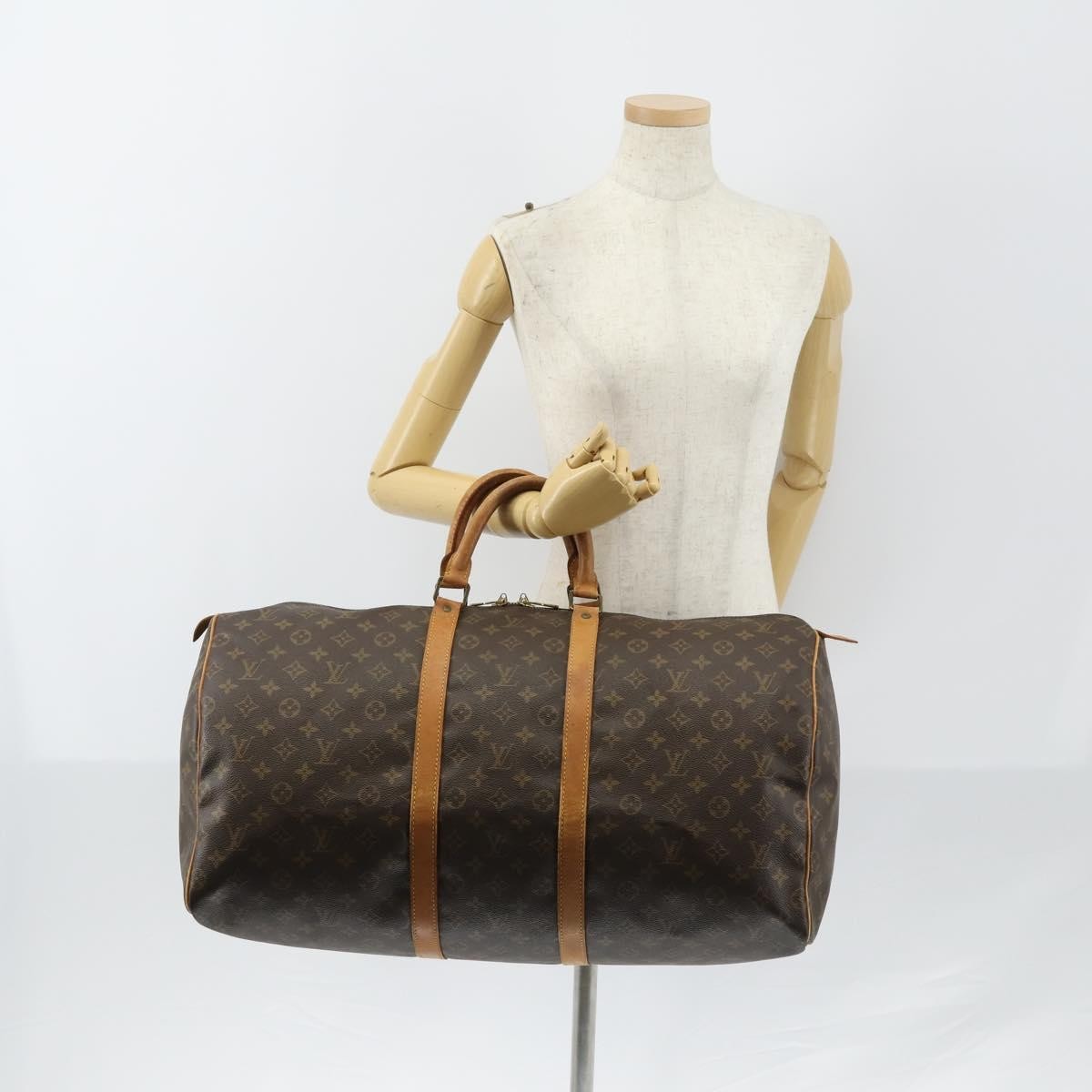 Louis Vuitton Keepall Bag Monogram Canvas Brown Canvas Travel Bag
