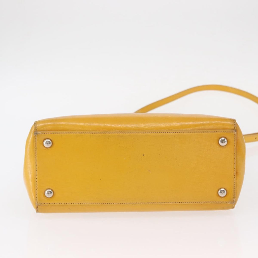 Fendi 2Jours Bag Leather Yellow Leather Handbag