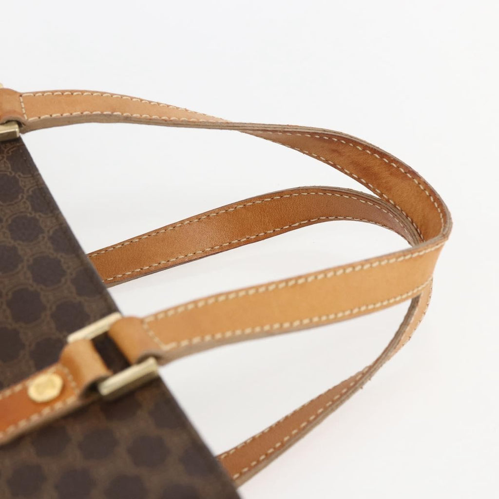 Celine Vintage Macadam Handbag Canvas And Leather Brown Canvas Handbag