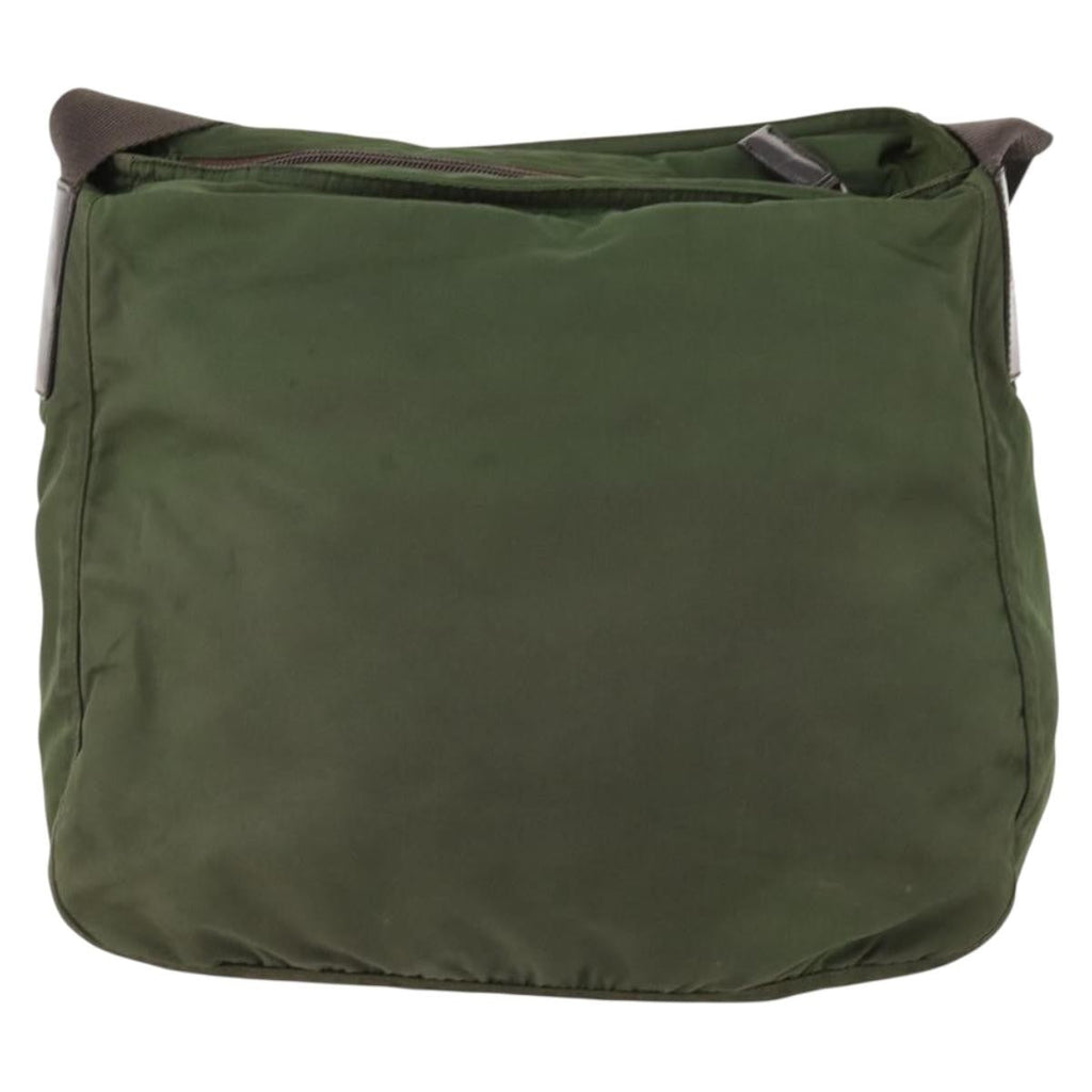 Prada Zip Top Messenger Bag Tessuto Khaki Nylon Shoulder Bag Bag