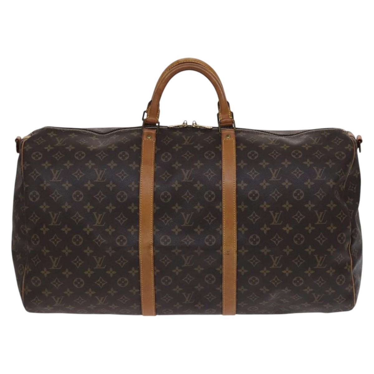 Louis Vuitton Keepall Bandouliere Bag Monogram Canvas Brown Canvas Travel Bag