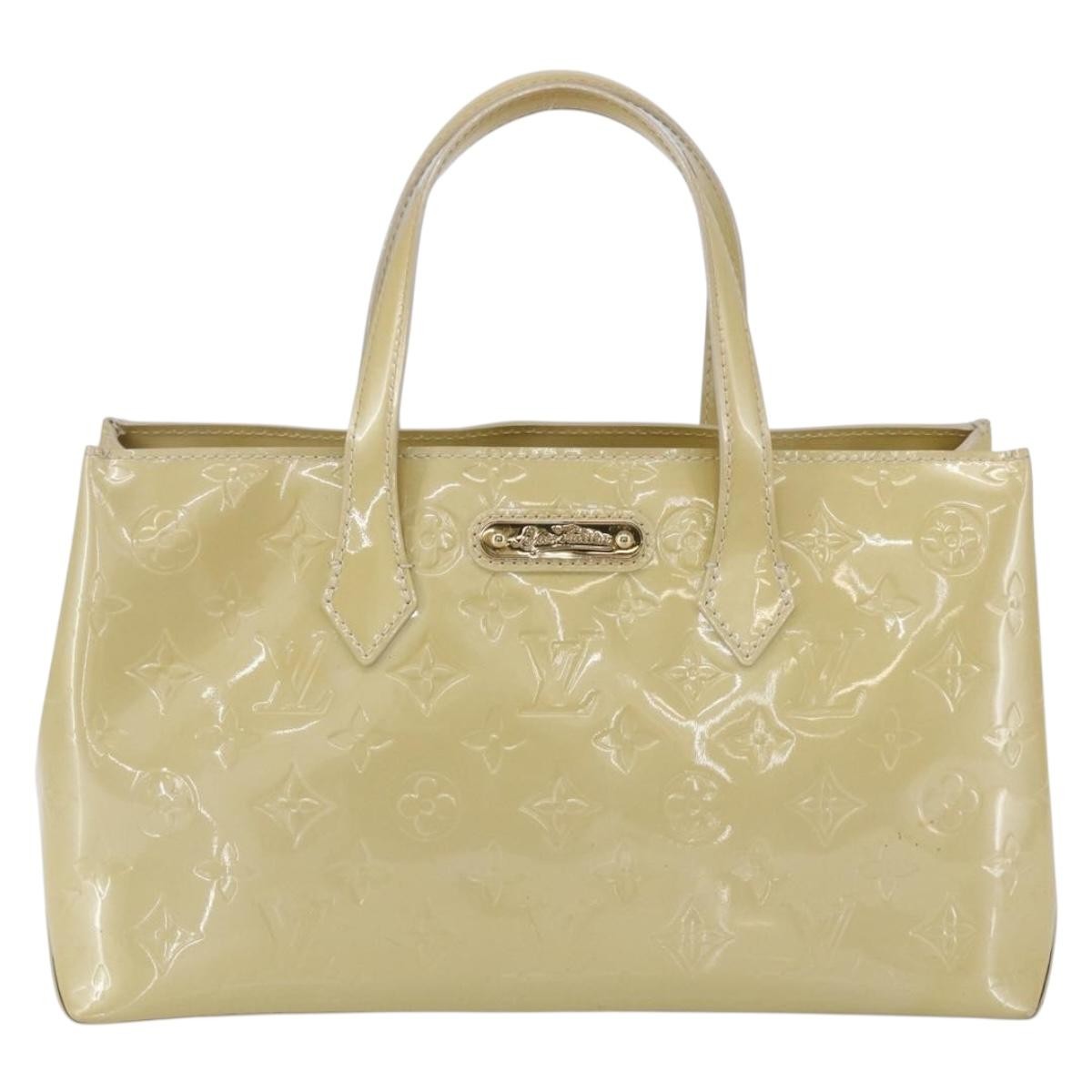 Louis Vuitton Wilshire Handbag Monogram Vernis Beige Patent_Leather Handbag