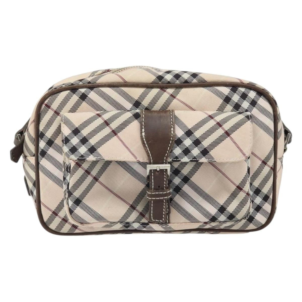 Burberry Nova Check Blue Label Nylon Beige Nylon Shoulder Bag