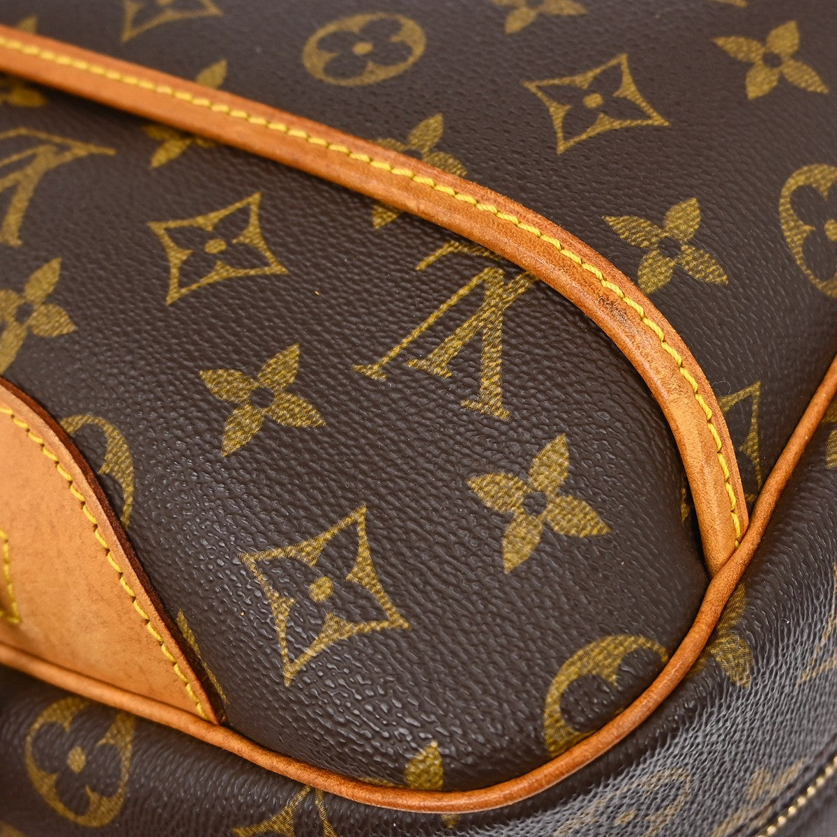 Louis Vuitton Deauville Handbag Monogram Canvas Brown Canvas Handbag