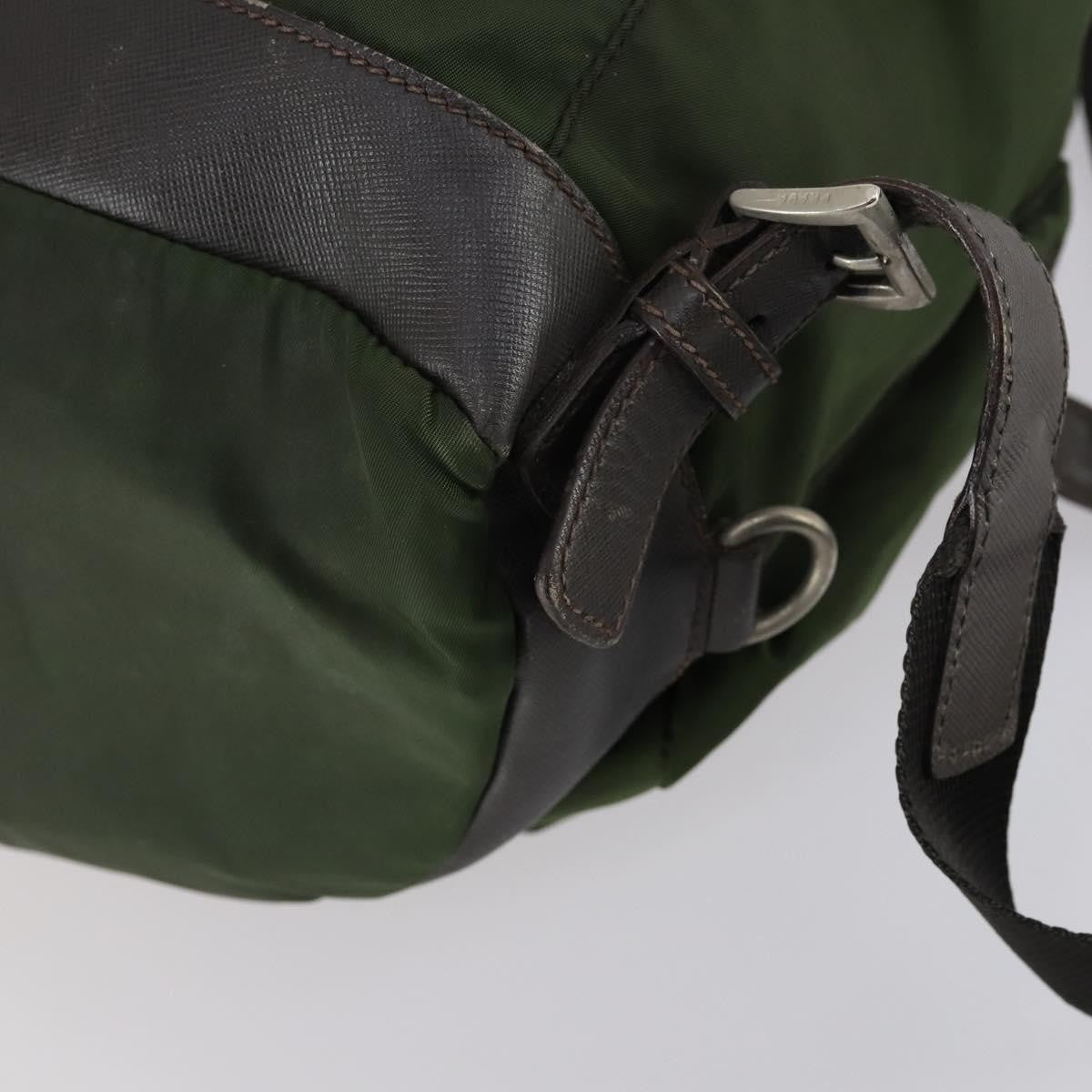 Prada Double Front Pocket Backpack Tessuto Khaki Nylon Backpack Bag