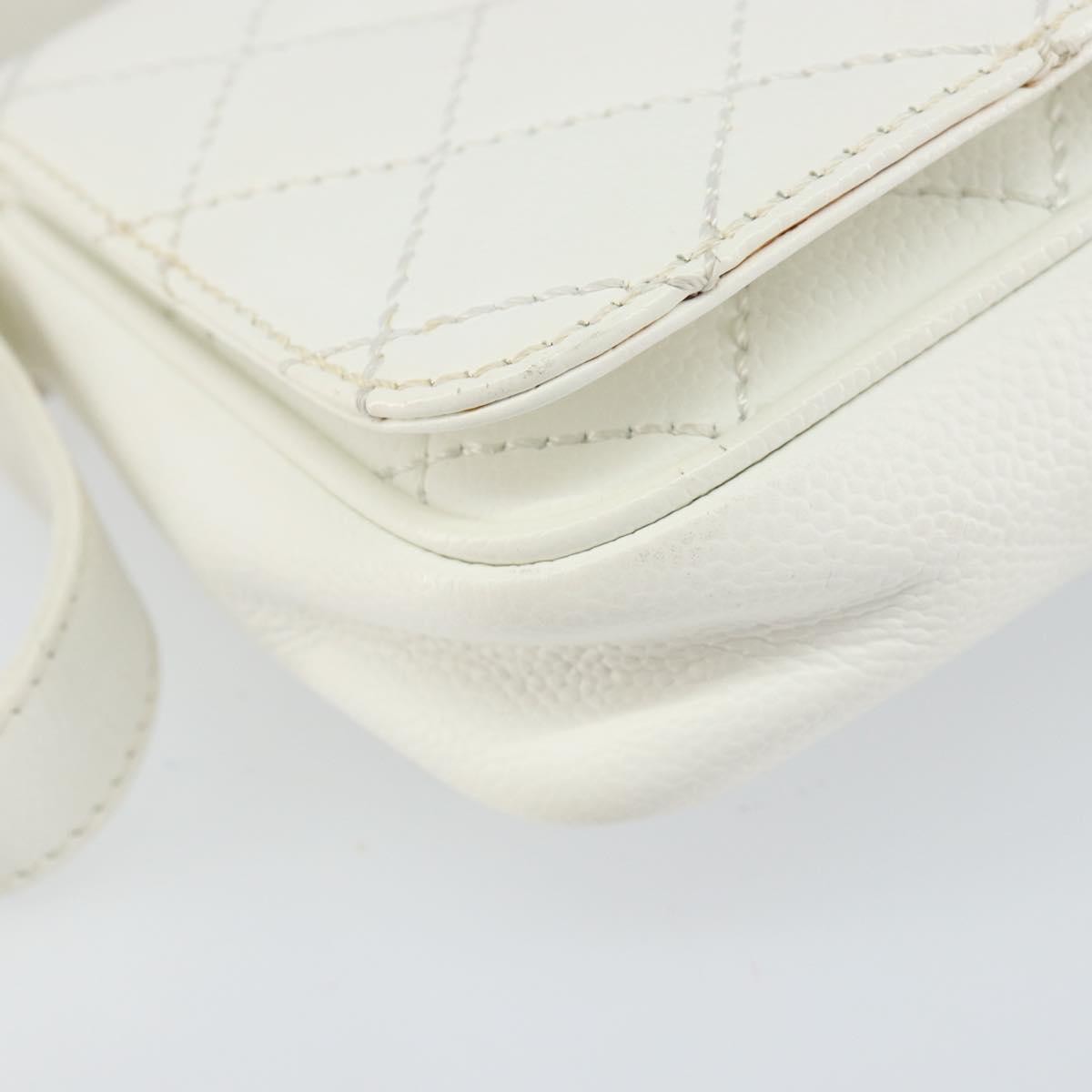 Chanel Vintage Timeless Cc Adjustable Shoulder Bag Quilted Calfskin White Leather Shoulder Bag Bag