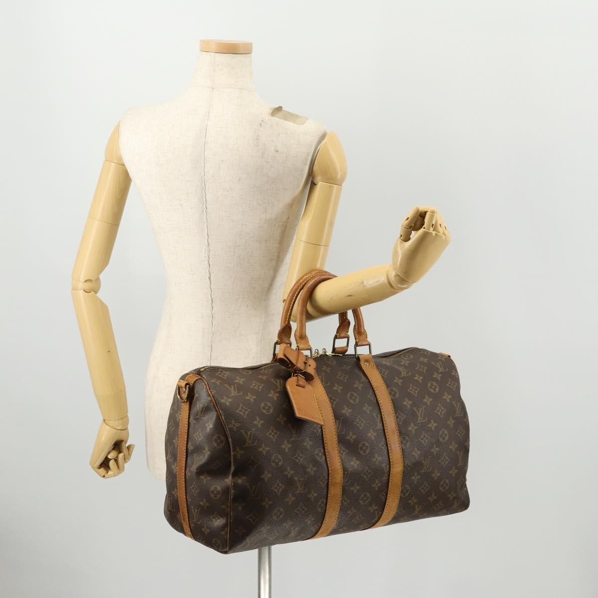 Louis Vuitton Keepall Bandouliere Bag Monogram Canvas Brown Canvas Travel Bag