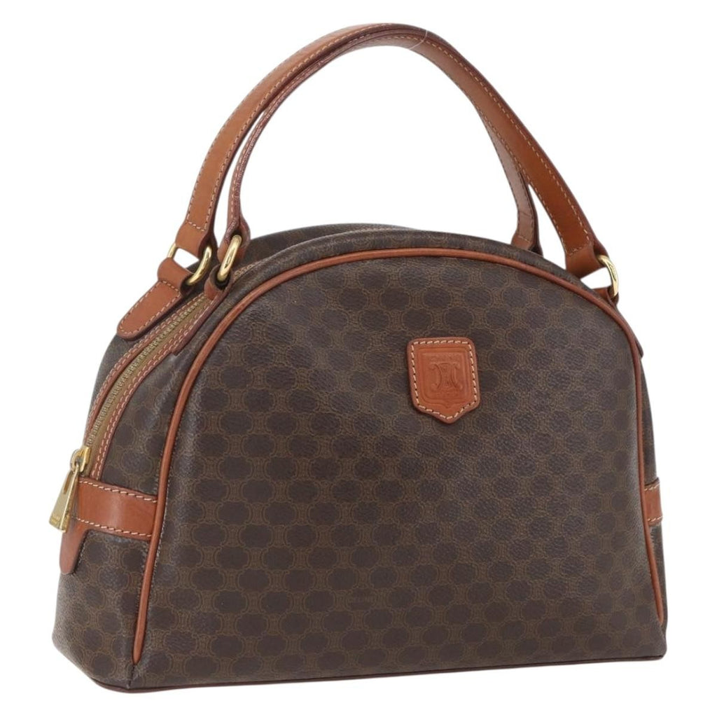 Celine Vintage Macadam Handbag Canvas And Leather Brown Canvas Handbag