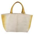 Bottega Veneta Braided Handle Open Tote Bag Canvas With Leather Yellow Canvas Bag
