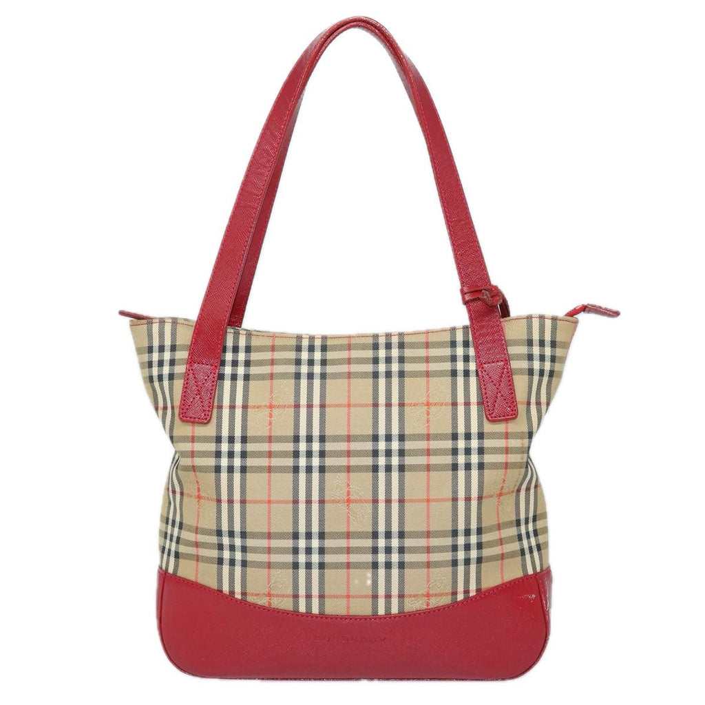 Burberry Nova Check Tote Canvas And Leather Beige Canvas Tote Bag