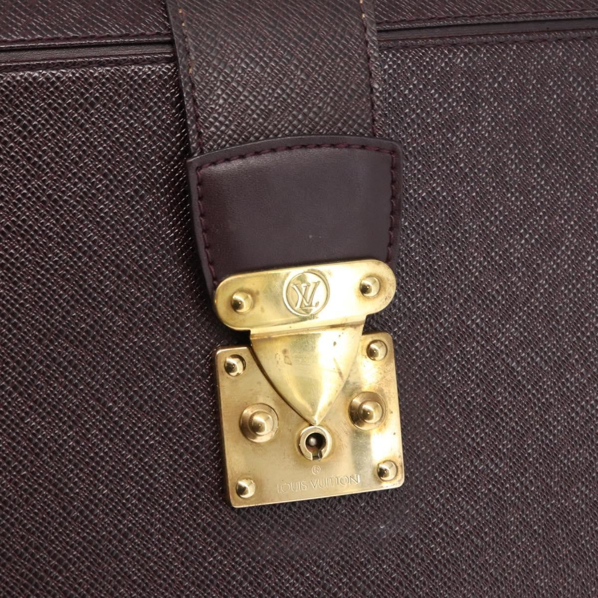 Louis Vuitton Pilot Briefcase Taiga Leather Brown Leather Briefcase Bag