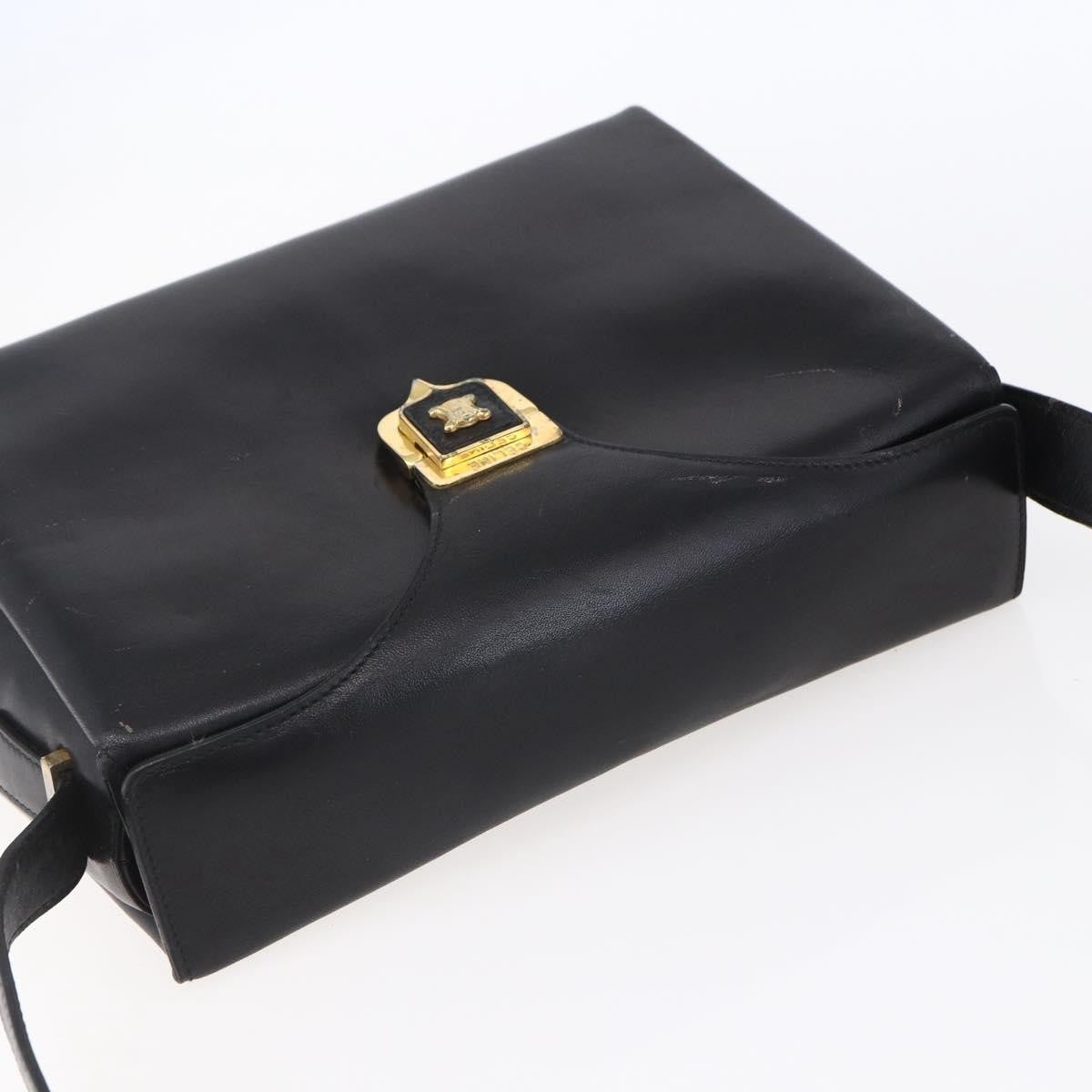Celine Vintage Shoulder Bag Leather Black Leather Shoulder Bag Bag