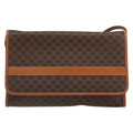 Celine Vintage Macadam Shoulder Bag Canvas And Leather Brown Canvas Shoulder Bag Bag