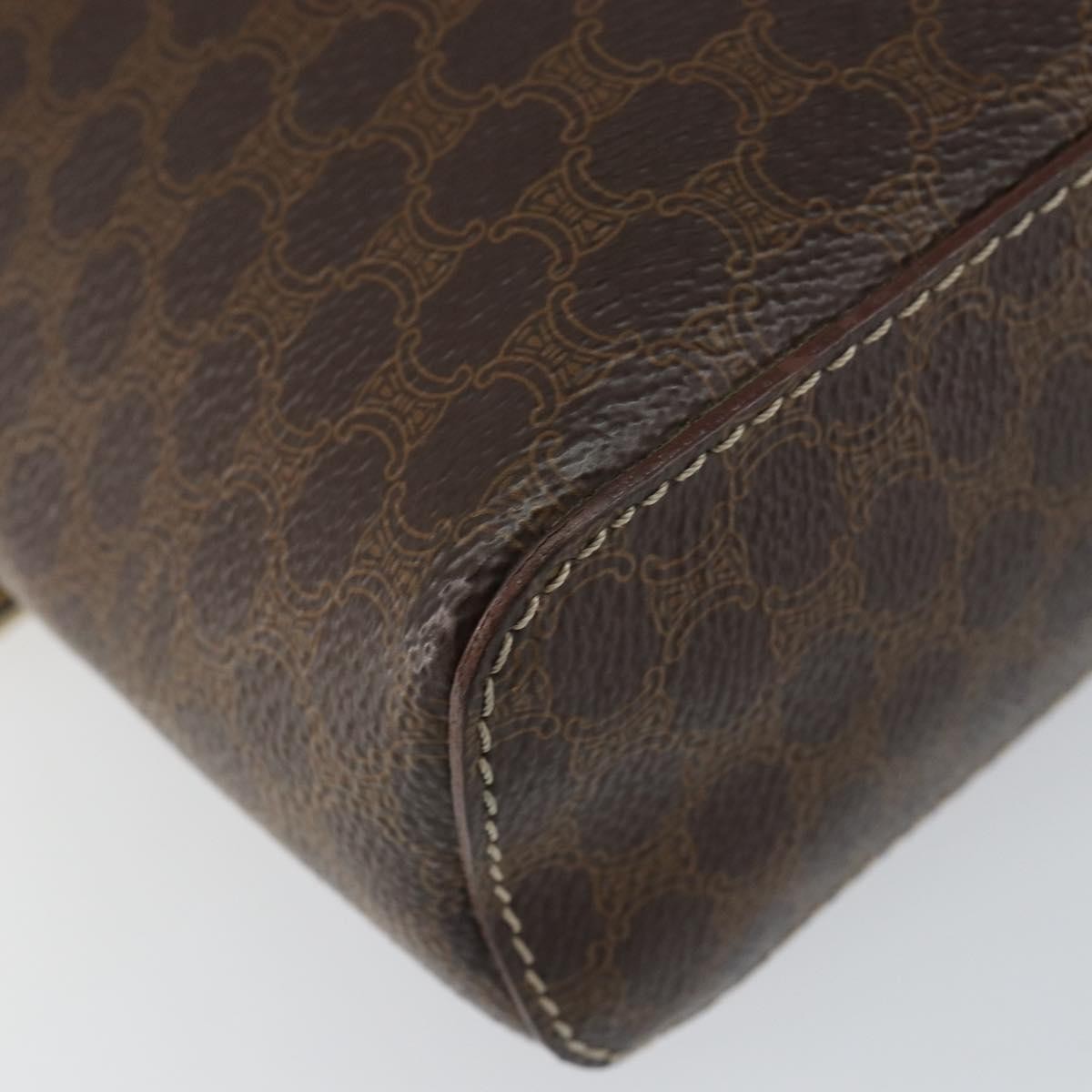 Celine Macadam Vanity Bag Canvas Brown Canvas Clutche & Pouche Bag