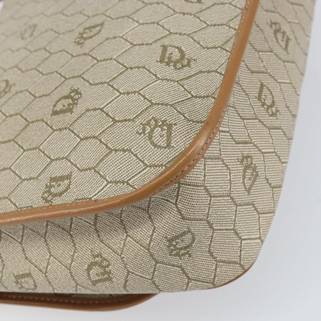 Christian Dior Vintage Honeycomb Shoulder Bag Canvas Beige Pvc,Canvas Shoulder Bag Bag (Pre-Owned)