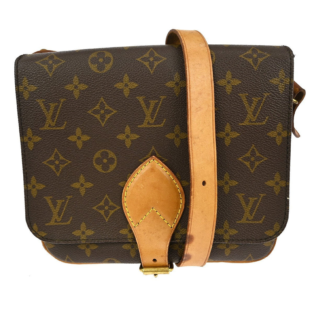 Louis Vuitton Cartouchiere Handbag Monogram Canvas Brown Canvas Shoulder Bag